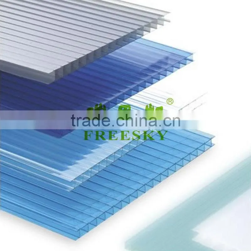 colored best price 4mm/6mm/8mm/10mm twin wall polycarbonate hollow sheet