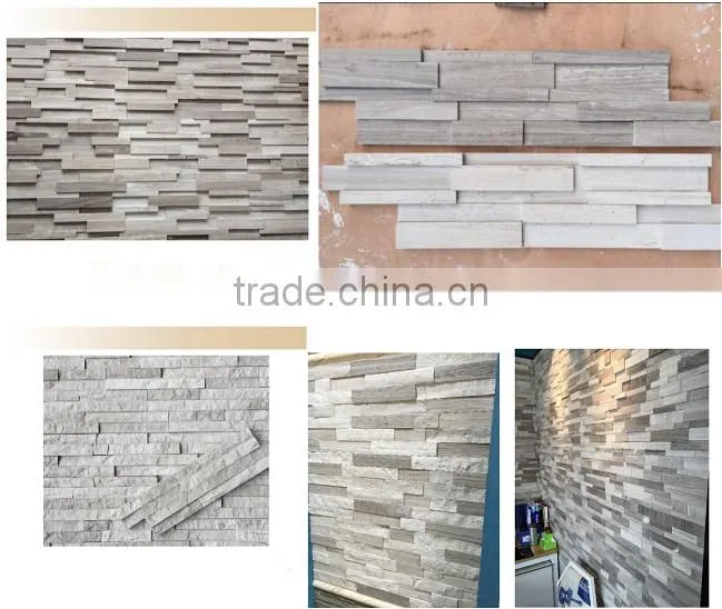 White wood marble stacked stone