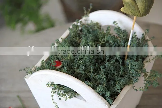 New design garden decorative white wooden flower planter with handles