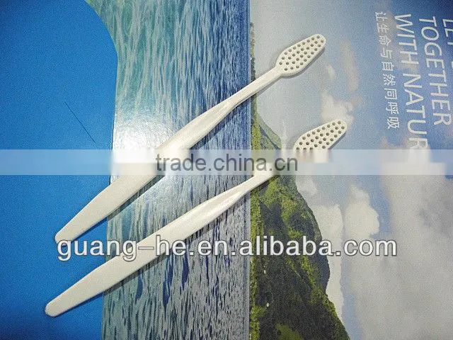 Disposable bioplastic pla toothbrush/Biodegradable environmentally friendly plastic PLA toothbrush for hotel