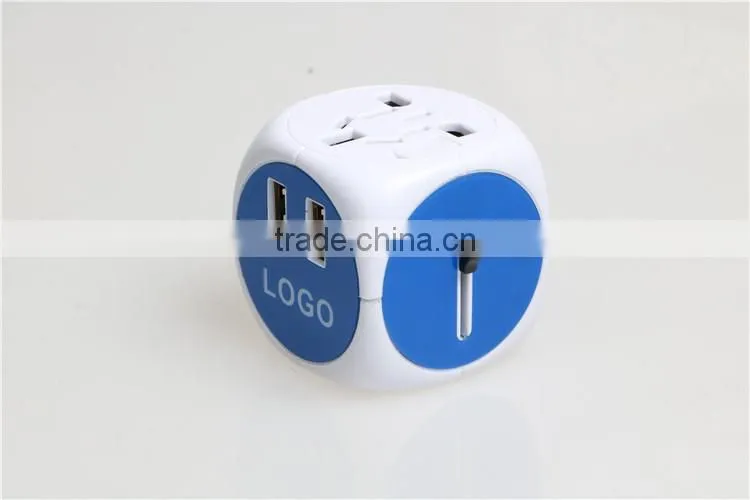 Newest Travel Adapter Universal Plug to American Power Adapter With double USB port 250V 2500Ma Universal Travel