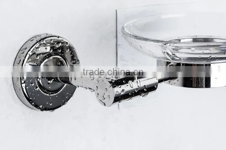 Hotel Stainless Steel 304 Soap Dish Holder With Glass Dish Pass BSCI