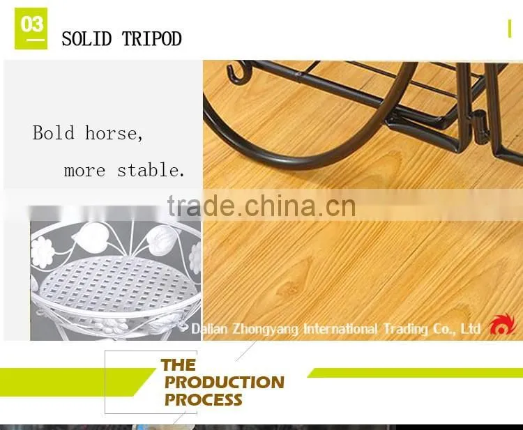Office decoration metal spray paint multicolor flower stand for tables