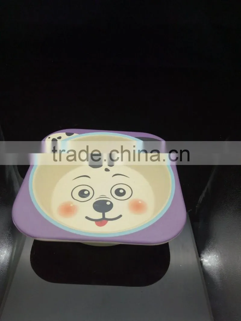 factoy printing bidegradable bamboo fibre kid's dinnerware set