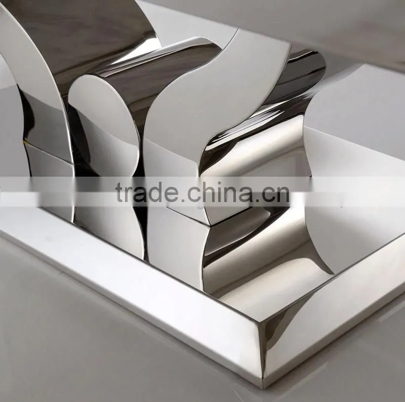 hot sell marble siver stainless steel coffee table