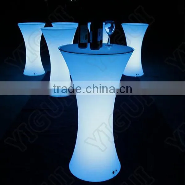 Popular Nightclub Party Glow LED Cocktail Table/ 2015 hot sale cooking table