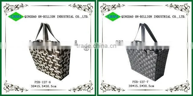 Handmade woven PE hollow pipe bag