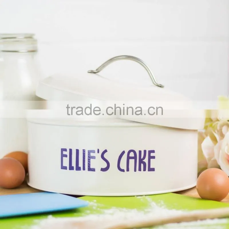 New Kitchen Attractive Printing Airtight Metal Cake Tin Jar Storage Bin