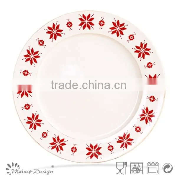 Ceramic christmas plate with holiday design