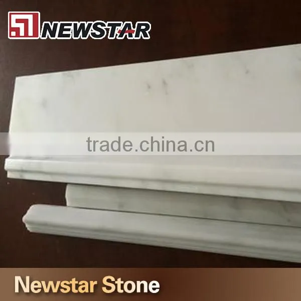 1/2" X 12" Cararra White Marble Polished Pencil Molding Liner
