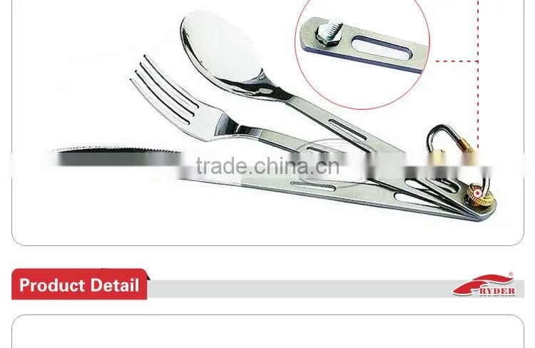 Stainless Steel 304 three-piece dinnerware Camping Cutlery