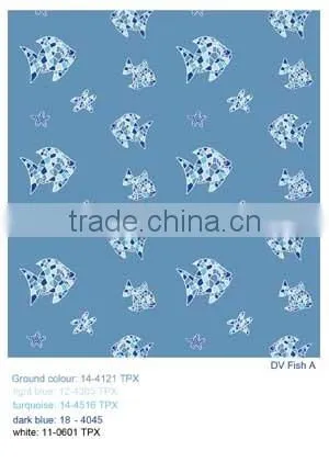 Printed shower curtain