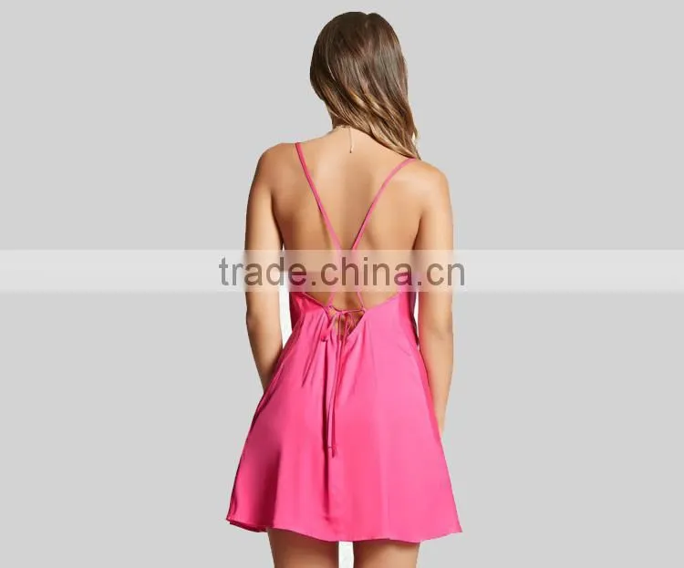 2017 women's satin cowl neck dress sleeveless sexy dress HSH6006
