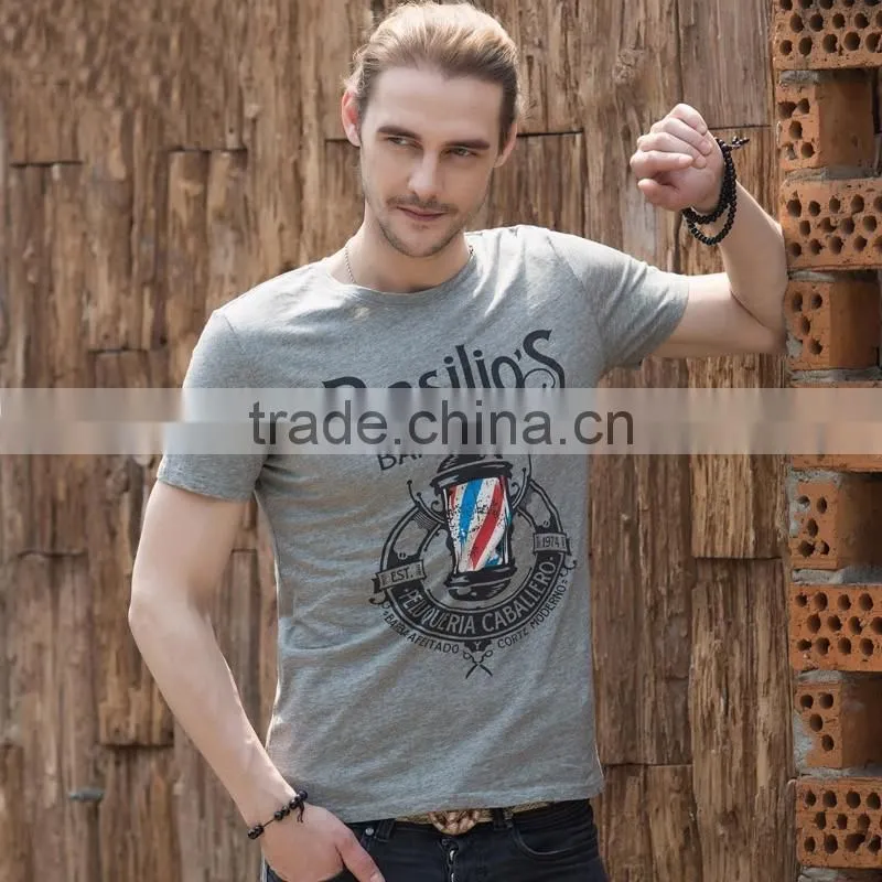 Factory OEM fashion style tee O neck printing men t-shirt