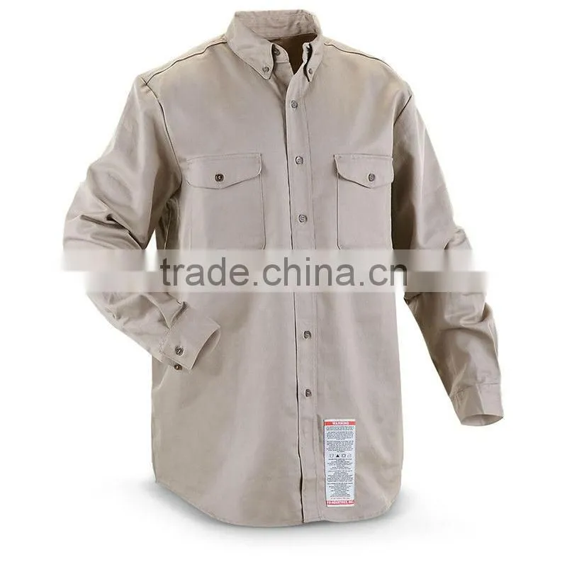 Flame resistant Long sleeved button down Collar Work Shirt
