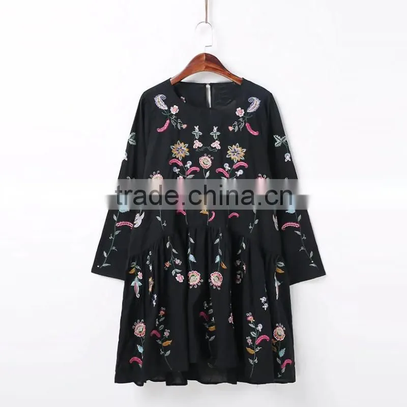Maxnegio latest embroidery plus size flower girl cute casual dress