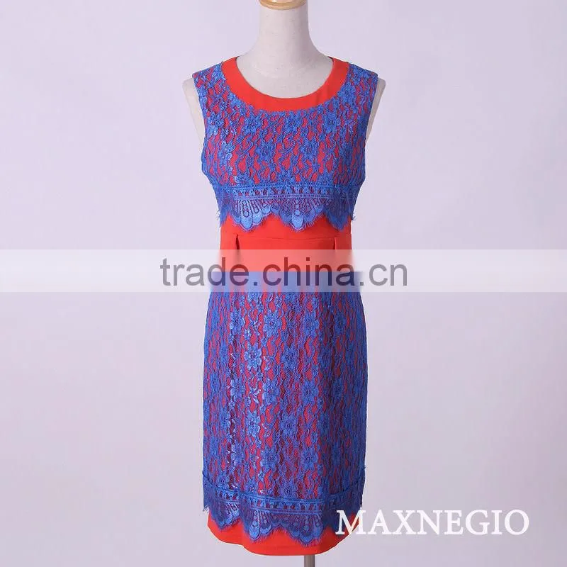 Elegant lace violet color dress