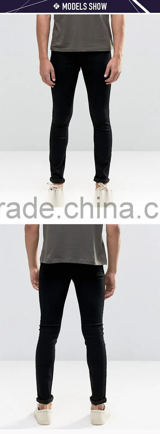 Hign quality spray on jeans men super skinny stretch fit blank jeans in black and white