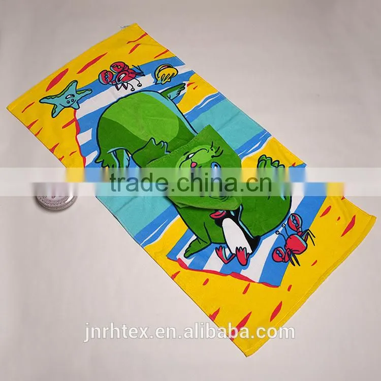 Alibaba Trade Assurance combed cotton screen printing terry children poncho beach towel