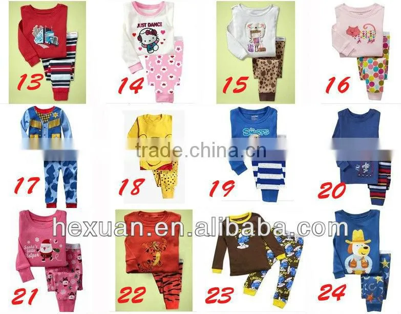 Shanghai Supplier New Designs clothes kids clothing children kids pyjamas wholesale