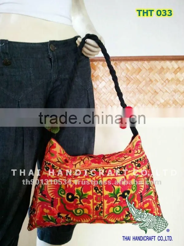 Thai Embroidered HMONG Hill Tribe Tote Hand Bag