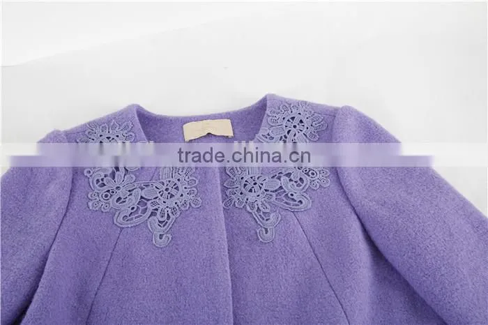 2015 New Korean Style Fashion Woolen Winter Design Lady Coat