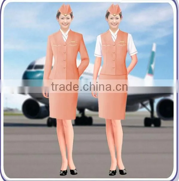 Elegant skirt suit flight attendant uniform, fashion skirt airline stewardess uniform,hot tailored green Stewardess uniform