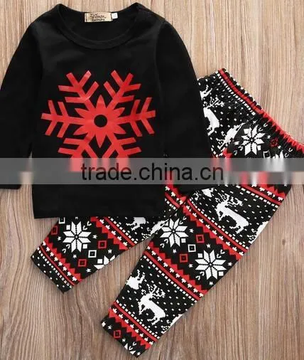 2017 wholesale little girl christmas ornament boutique outfit cute elf applique girls clothing sets