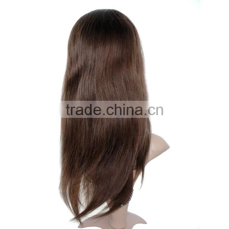 Color 4# Straight Wave 100% Percent Brazilian Human Hair Wigs