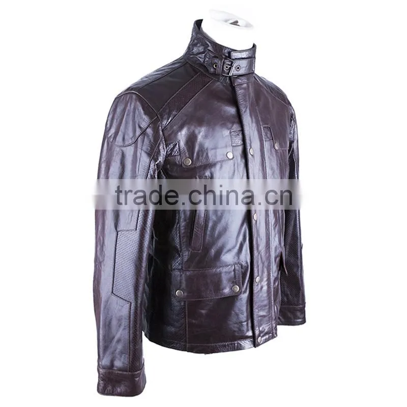 HIGH QUALITY SLIMFIT MEN BROWN RETRO LEATHER JACKET