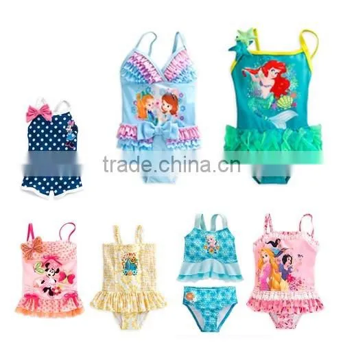 One Piece Child Litter Kids Elsa Girls Swimwear Bikini Kids Swimsuit For Girls Shoulder Bathing Suit Baby Infant Swimwear