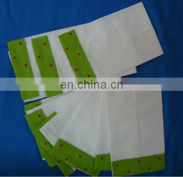 white linen/cotton kitchen towel/dish towel/hand towel with hemstitch for wholesale