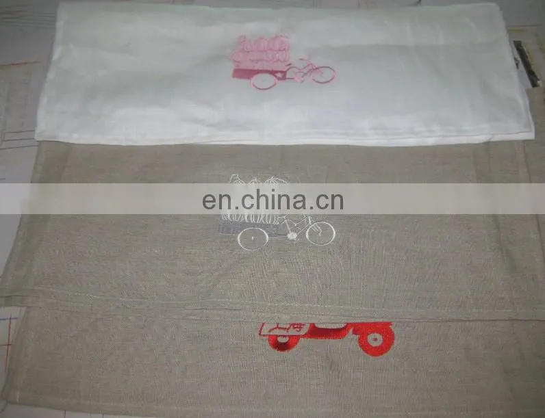 white linen/cotton kitchen towel/dish towel/hand towel with hemstitch for wholesale