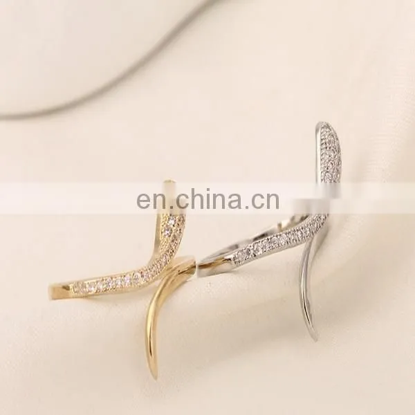 Delicate snake zircon cuff ring cluster sparkling ring fashion engagement jewelry