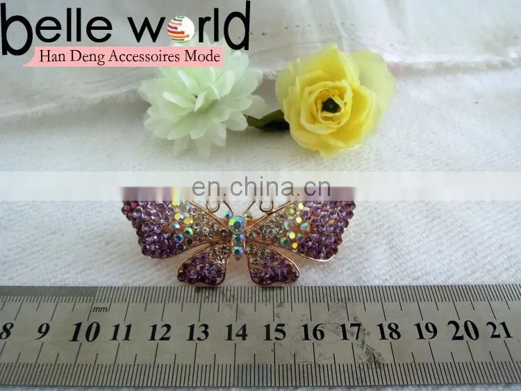3 Designs Women's Rhinestone Butterfly Barrette Clip