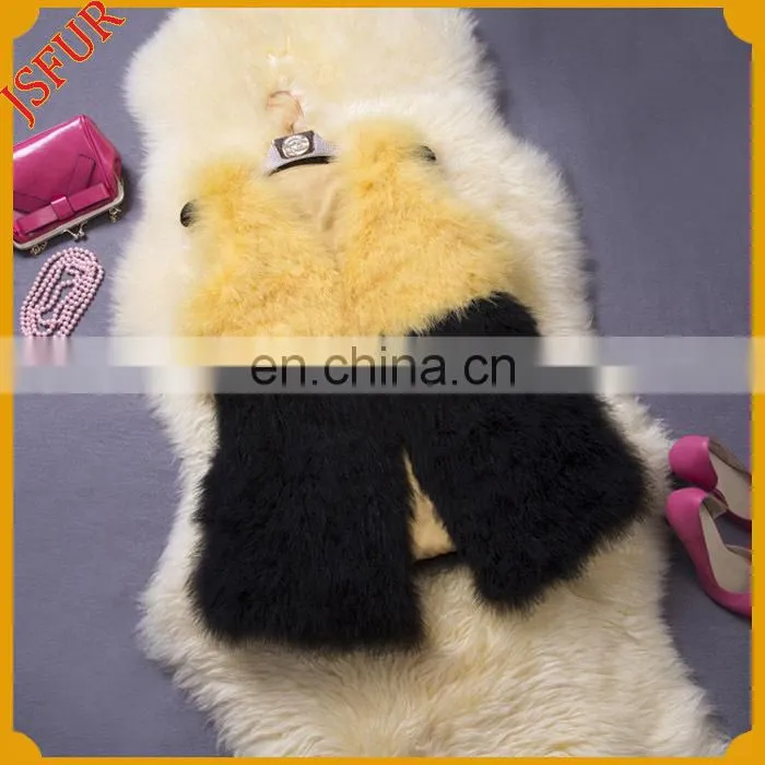 2015 HOT Sales Women Real Ostrich Feather Vest Hit colors