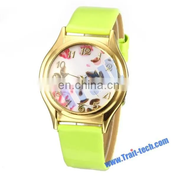 Fashion New Arrival Women Wrist Watch Olive Flower Design High Quality Women Wrist Watch
