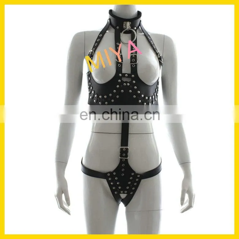 Adjustable Queen's PU Leather Costume Bondage Harness