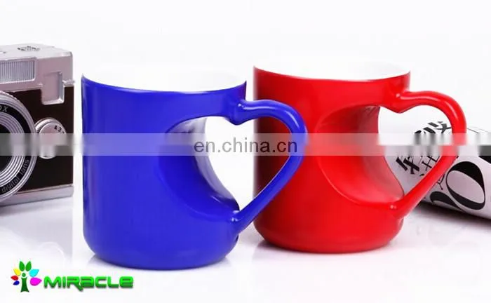 Fashion Lover Ceramic Type Heart Shape Sublimation Photo Mug