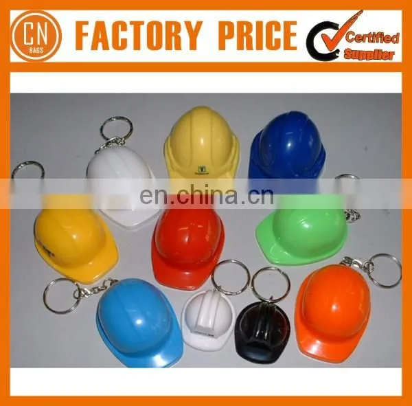 Popular Sale Promotional Bottle Cap Safety Helmet Keychain With Privated Logo Printed