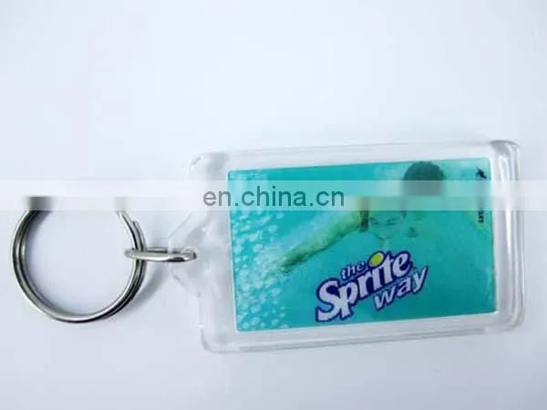 Oval shape custom card inserted Acrylic keychain
