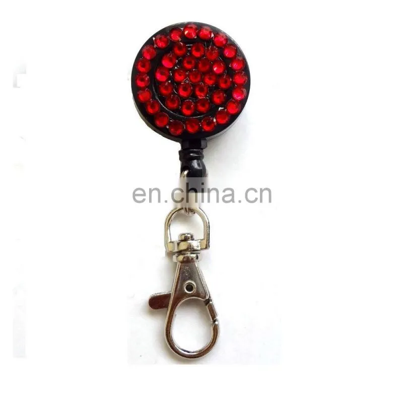Fashion bling bling rhinstone studded retractable rhinestone lanyard