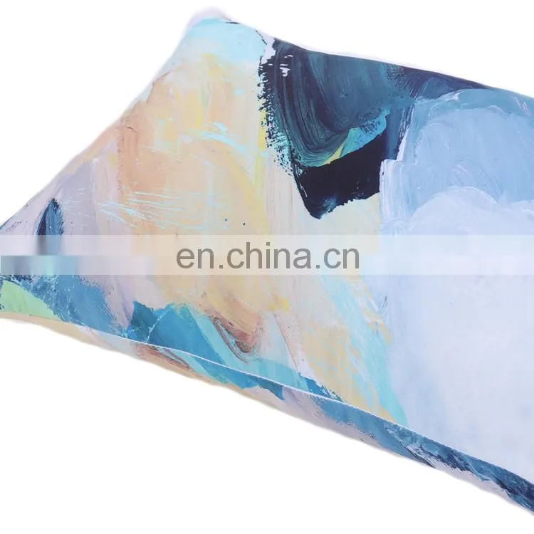 Oil Painting Sunset Mountains Decor Pillowcases Polyester 30x50cm Square Hidden Zipper Home Cushion Decorative Pillowcase