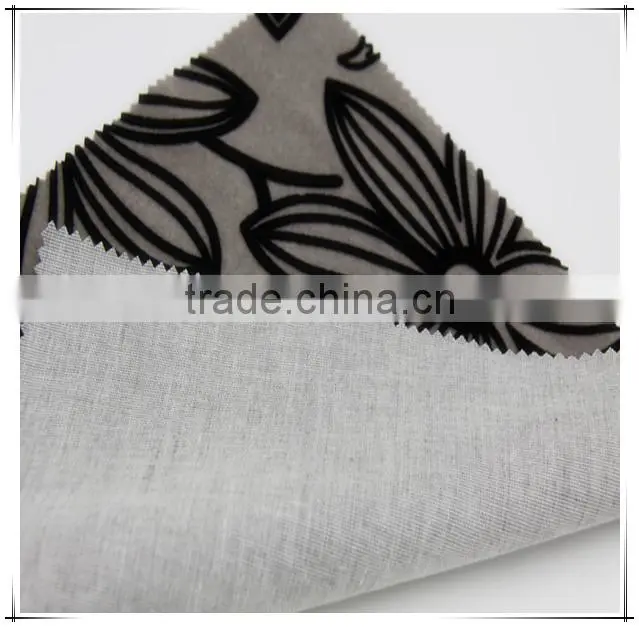 100%polyester Flower Pattern Flocked Shiny Velvet Fabric