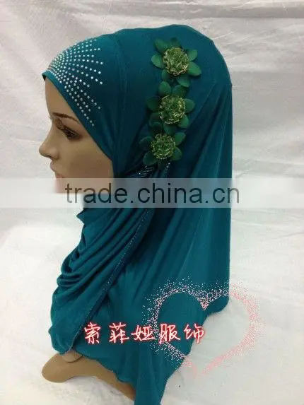 A552 Fashion modernFLOWER HIGH QUALITY ISLAMIC HEADSCARF ONE PIECE LONG MUSLIM HIJAB
