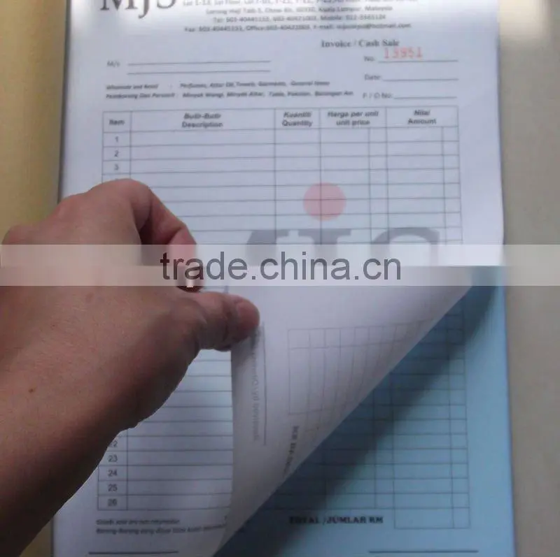 OEM custom Invoice book receipt note printing with factory price