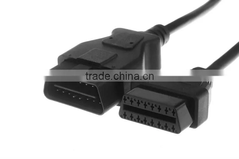 High quality ! ELM327 OBD2 1.5 meters length 16 pin OBDII male to female extension cable