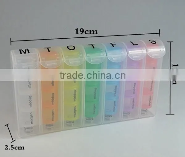 Spring Loaded 7 Day Pill Box Organizer Detachable Removable