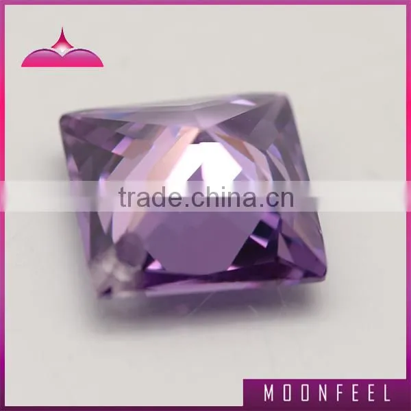 purple square shaped zirconia diamond with hole