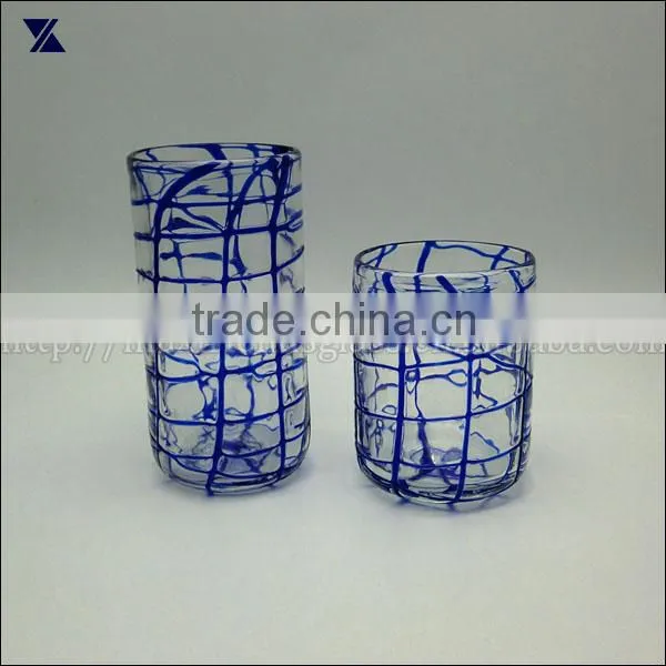 Blue Swirl Drinking Glass Tumbler